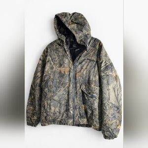 Vintage WFS Work Wear Mossy Oak Camouflage Hooded Jacket 2XL | Y2K Outdoors Util